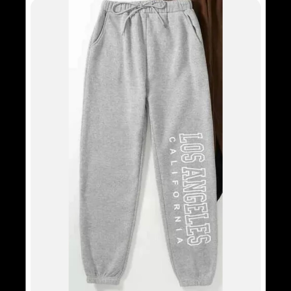 Shein Womens Letter Graphic Drawstring Sweatpants